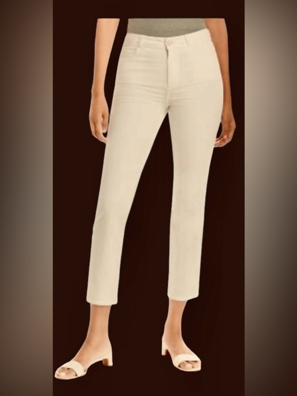 PAIGE | Paige Cindy Ecru Corduroy Straight Leg Cropped Ankle Jeans NWT size 31
